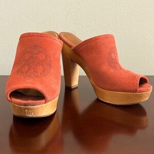 Coach Janett Suede Tulip (Orange) Size 7